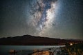 Astrophotography of the Night Sky in Lake Tekapo, New Zealand Royalty Free Stock Photo