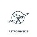 Astrophysics icon from science collection. Simple line element Astrophysics symbol for templates, web design and infographics Royalty Free Stock Photo