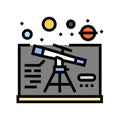 astrophysics space exploration color icon vector illustration