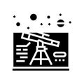 astrophysics space exploration glyph icon vector illustration