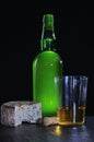 Asturian cider and Cabrales cheese. Royalty Free Stock Photo