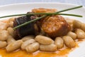 Asturian ham and beans.Spanish cuisine.