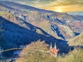 Asturias. Basilica of Santa Maria, Covadonga. Picos de Europa,Spain Royalty Free Stock Photo