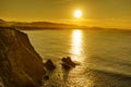 Asturias coast. Sunset over Cabo Busto cliffs, Spain