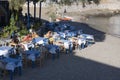 Traditional Greek taverna by the waters edge on the beautiful island of Astpalaia.