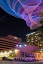 ASU net sculpture at night in Phoenix, AZ