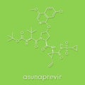 Asunaprevir hepatitis C virus HCV drug molecule. Skeletal formula.