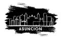 Asuncion Paraguay City Skyline Silhouette. Hand Drawn Sketch