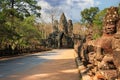 Asuras, or demons, guarding the entrance to Angkor Thom, Cambodia