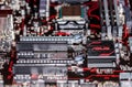 Asus heatsink on an asus prime 350 plus mainboard Royalty Free Stock Photo