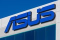 Asus sign at the company office in Silicon Valley. Taiwan-based multinational computer and phone hardware and electronics company Royalty Free Stock Photo