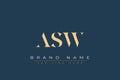 ASW abstract letter logo design Royalty Free Stock Photo