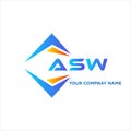 ASW abstract technology logo design on white background. ASW creative initials Royalty Free Stock Photo
