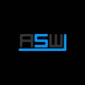 ASW letter logo creative design with vector graphic, Royalty Free Stock Photo