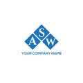 ASW letter logo design on white background. ASW creative initials letter logo concept. ASW letter design Royalty Free Stock Photo