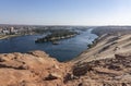 Landscape of Aswan - Egyptian Sceneries - Desert and Nile Royalty Free Stock Photo