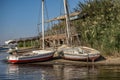 12.11.2018 Aswan, Egypt, abandoned boats on a small island in the middle of a nail
