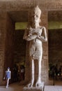 Aswan, Egypt - 2019-04-29 - Abu Simbel temple statues and hierglyphs