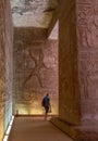 Aswan, Egypt - 2019-04-29 - Abu Simbel temple statues and hierglyphs