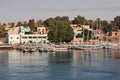 Aswan, Egypt - 27 Feb 2017: The boat on Nile river in Aswan, Egypt Royalty Free Stock Photo