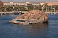 Aswan, Egypt - 27 Feb 2017: The boat on Nile river in Aswan, Egypt Royalty Free Stock Photo