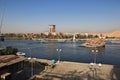 Aswan, Egypt - 27 Feb 2017: The view on Nile river in Aswan, Egypt Royalty Free Stock Photo