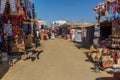 ASWAN, EGYPT: FEB 22, 2019: View of a street in Nubian village Gharb Seheil, Egy Royalty Free Stock Photo