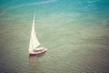 ASWAN, EGYPT - MARCH 25, 2017: Felucca river boat on the Nile, Royalty Free Stock Photo