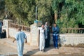 Aswan, Egypt, 24th of December 2018: Daily life on the riverside Nile in Egypt. Poor people living