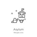 asylum icon vector from refugee crisis collection. Thin line asylum outline icon vector illustration. Outline, thin line asylum