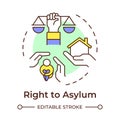 Asylum right multi color concept icon