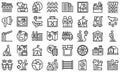 Asylum seeker icons set outline vector. Migration refugee