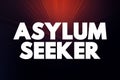 Asylum seeker -person who leaves their country of residence, enters another country and applies for asylum in this other country,