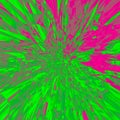 Asymmetric green and grenadine light burst