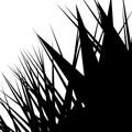 Asymmetric, irregular element with scattered edgy, pointed shape