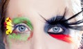 Asymmetrical fantasy eyes makeup spring black bird