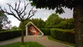 Last dinner at the park of the Church of St. James in Medjugorje. Royalty Free Stock Photo