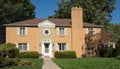 Asymmetrical Tan Brick House