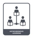 asynchronous learning icon in trendy design style. asynchronous learning icon isolated on white background. asynchronous learning