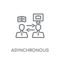 Asynchronous Learning linear icon. Modern outline Asynchronous L Royalty Free Stock Photo