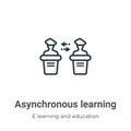 Asynchronous learning outline vector icon. Thin line black asynchronous learning icon, flat vector simple element illustration Royalty Free Stock Photo