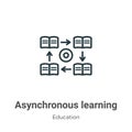Asynchronous learning outline vector icon. Thin line black asynchronous learning icon, flat vector simple element illustration Royalty Free Stock Photo