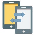ata exchanging, data sharing Color Vector icon which can easily modify or edit Royalty Free Stock Photo