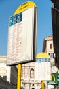 Atac bus stop sign in Piazza Venezia, Rome, Italy