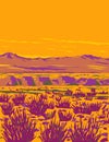 Atacama Desert in Argentina and Chile WPA Art Deco Poster