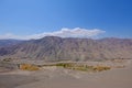 Atacama desert landscape with sand, dunes and mountains, Andes near Huara, Chile Royalty Free Stock Photo