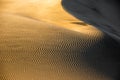 Atacama desert sand waves in sunset light, Huacachina, Ica, Peru Royalty Free Stock Photo