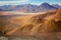 Atacama desert, volcanoes, Lake Lejia and arid landscape in Northern Chile Royalty Free Stock Photo