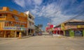 ATACAMES, ECUADOR - March 16, 2016: Steet view of beach town located on Ecuador's Northern Pacific coast. It is located in the p