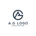 A.G logo concep, initial AG  illustration Royalty Free Stock Photo